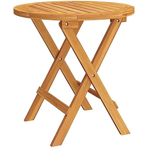 vidaXL Solid Acacia Wood Bistro Table - Foldable Outdoor Table Cover