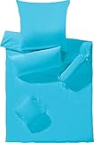 im Uni Design Erwin Müller Bettwäsche Rosenheim Seersucker türkis Größe 135x200 cm (80x80 cm)