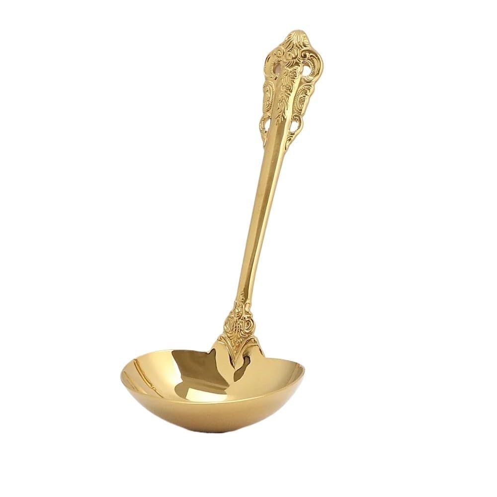 Cucharón de sopa de acero inoxidable, herramienta de cuchara de cocina duradera para cocinar y entretener, diseño resistente, vajilla elegante para servir