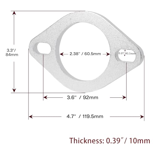 Image of PTEROSAUR Exhaust Flange Gasket,2.25 inch 57 mm 2 Bolt Replacement Exhaust Flange Repair, High Temp Exhaust Gasket