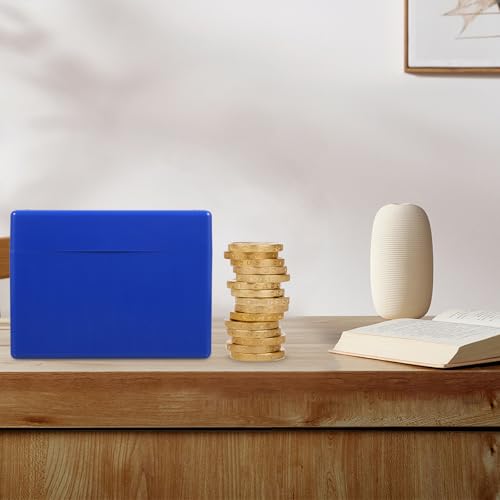 Caja para guardar monedas reutilizable azul de plástico miniatura 4