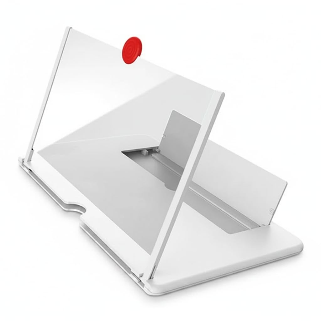 bhushanbazar Mobile Screen Magnifier, Foldable Phone Projector Stand with HD Acrylic Lens, Universal Smartphone Enlarger for Video Streaming & Reading, White-image-6