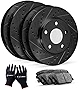 R1 Concepts Front Rear Brakes and Rotors Kit |Front Rear Brake Pads| Brake Rotors and Pads| Ceramic Brake Pads and Rotors |fits 2008-2011 Audi A4, A4 Quattro, A5, A5 Quattro