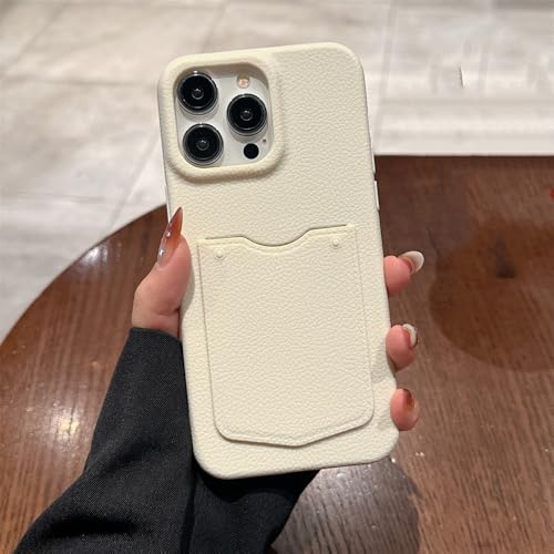 Étui portefeuille en cuir iPhone 13 antichoc souple blanc uni