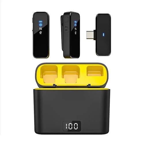 Wireless Lavalier Microphone, 40M (130 Ft.) Range, 9-Hour Battery, Noise Cancellation, Wireless Microphone For Pc, Android, Record Interview, Vlogs, Youtube #TOP17