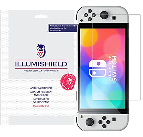 iLLumiShield Screen Protector Compatible with Nintendo Switch OLED (7 inch)(2-Pack) Clear HD Shield Anti-Bubble and Anti-Fingerprint PET Film