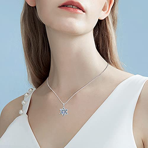 TRISHULA Star of David Necklace 925 Sterling Silver Six-Pointed Star Pendant Religious Lucky Jewish Jewelry Gift for Men Birthday Graduation Christmas Gifts3