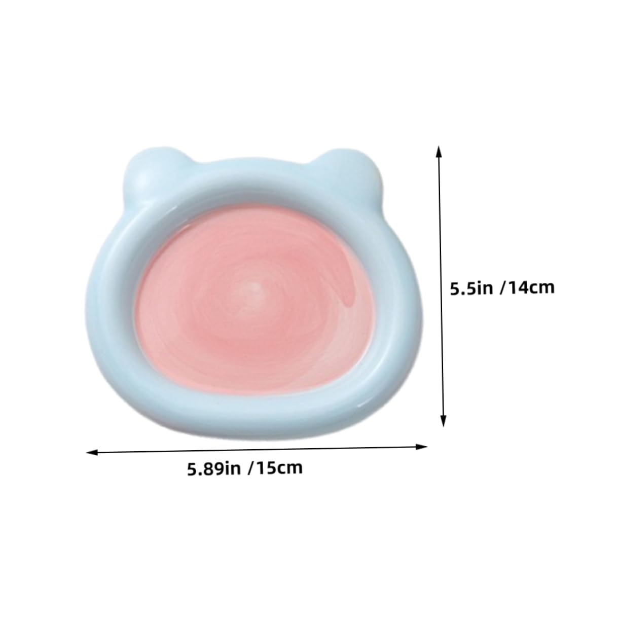 Ciotola per Gatti in Ceramica, Set 2 Pezzi Antischizzo | Uso Versatile per Pappa e Acqua, Formato Piatto per Gattini, Adatto a Casa e Piccoli Cani