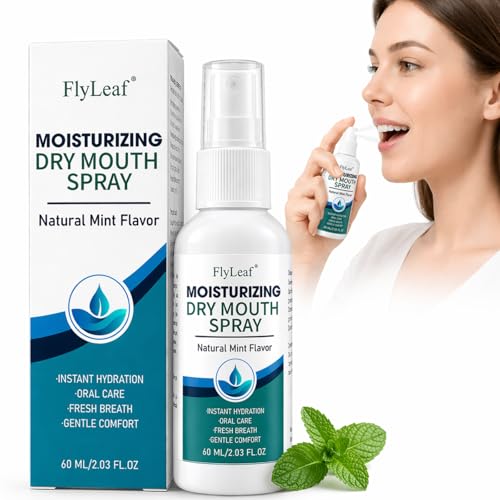 Dry Mouth Spray for Adults, Long-Lasting Oral Moisturizing Spray for Dry Mouth Relief, Alcohol-Free with Xylitol, Aloe Vera & Hyaluronic Acid, Gentle Mint Fresh Breath Spray, 2 Fl Oz