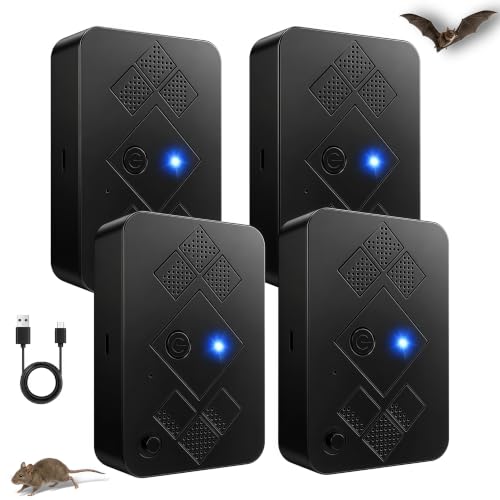 2026 Ultrasonic Bat Repellent for Attic with Adjustable Frequency, 4-Pack