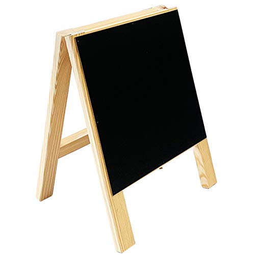 Acan - Pizarra con caballete de madera plegable 29 x 29 cm Tablero de dibujo con patas para escribir con tiza, 1 cara, sobremesa