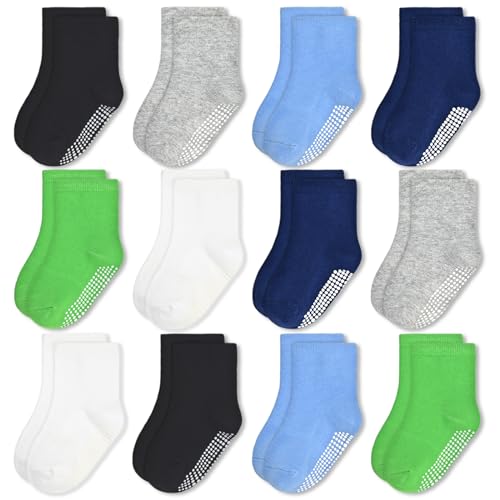 HYCLES Toddler Socks, Non Slip Kid Socks Floor Skid with Grips for 7-10 Yrs