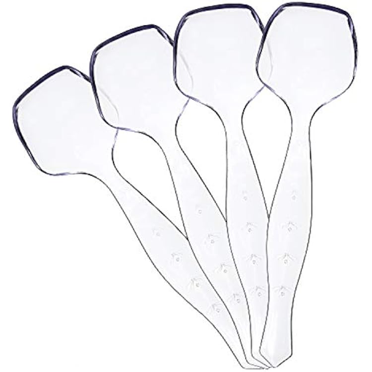 Plasticpro Disposable Plastic Serving Spoons Durable Heavy Duty Premium Serving Utensils Clear Pack of 4