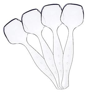 Plasticpro Disposable Plastic Serving Spoons Durable Heavy Duty Premium Serving Utensils Clear Pack of 4
