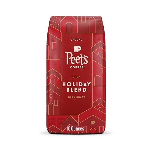 Peet's Coffee, Dark Roast Ground Coffee - Holiday Blend 10 Ounce Bag