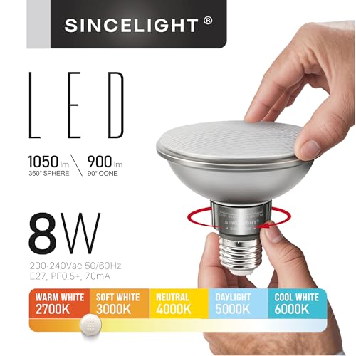 Ampoule LED PAR30s E27 SINCELIGHT 8W blanc variable IP65 pour spot - 2