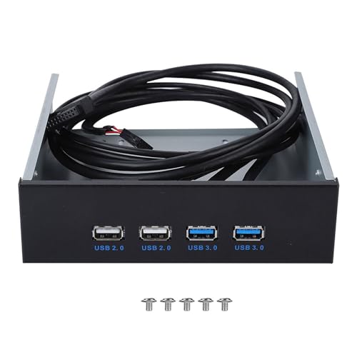 Bahia de unidad optica de metal de 5.25 pulgadas con conectores USB 3.0 y 2.0 frontales