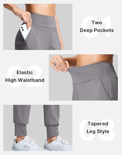 Image of SANTINY Women's Joggers Pants with Pockets Lightweight High Waisted Athletic Gym Workout Pants for Women Yoga Travel