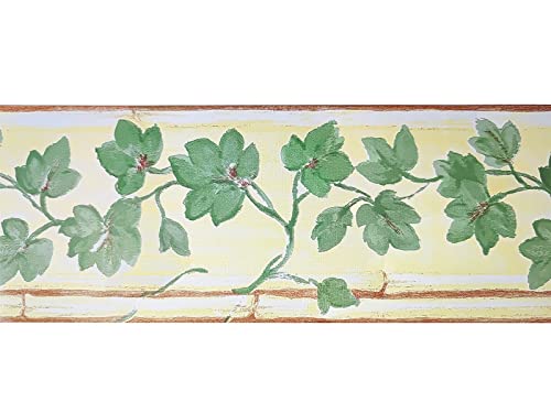 Visitryl Peel And Stick Wallpaper Border For Wall Rustic Green Leaves Nature Decor - Nature Decor For Bedroom Classroom Decor Bulletin Board Borders Paper - 3.93 In X 393.7 In #TOP1