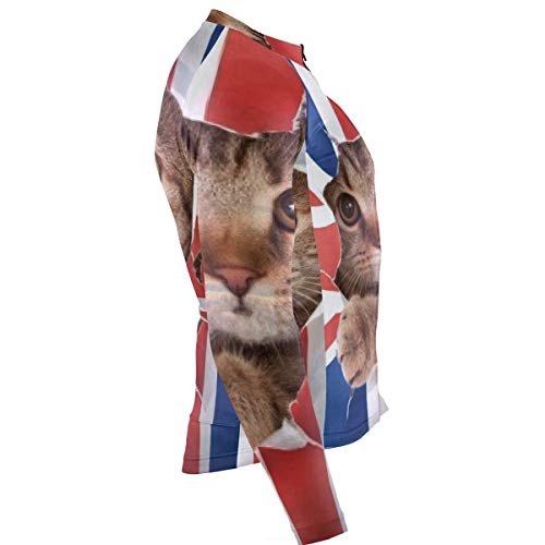 SLHFPX Britains Cat Mens Cycling Jersey Jacket Long Sleeve Road Cycle Skinsuits Outfit - Thumbnail 2
