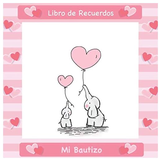 Mi Bautizo: Libro de Firmas, Recuerdos y Consejos a los Padres I Estilo Elefante Rosa I Para 25 personas I Para Deseos escritos y las Fotos más bellas I Idea de regalo para el bautizo de niños y niñas