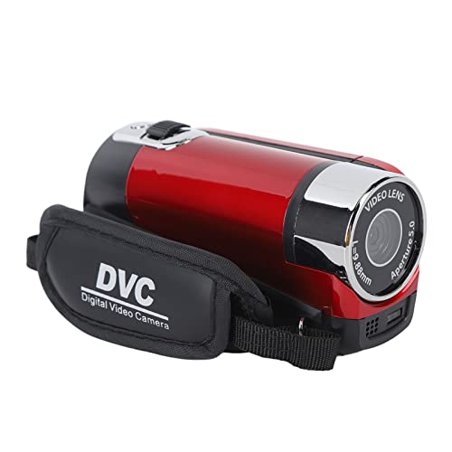 VBESTLIFE Videocamera 16MP 30FPS, Fotocamera con Zoom Digitale 16x con Schermo Ruotabile TFT da 2,7 Pollici, Fotocamera per (rosso)