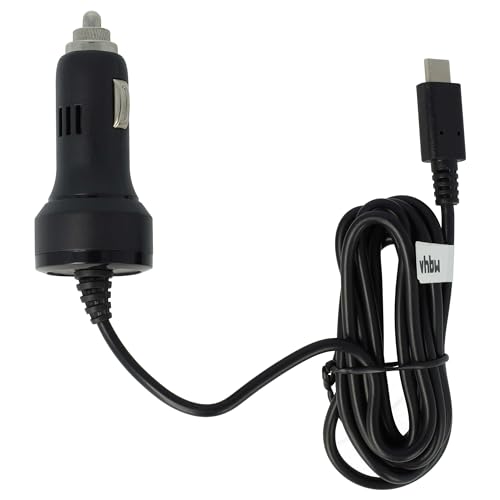 vhbw Cable de Carga de Coche USB C Adaptador mechero de 12 V 2,4 A Compatible con Blackview P6 Negro 150 cm