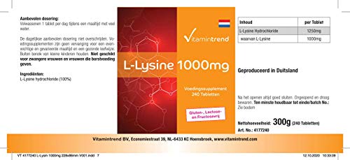 L-lysine 1000mg Tablets -veganistisch - Image 8