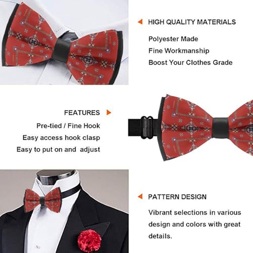 Supdreamc Elegant Pre-Tied Bowtie For Teens, Adjustable Tuxedo Formal Events Wedding Party Groom3
