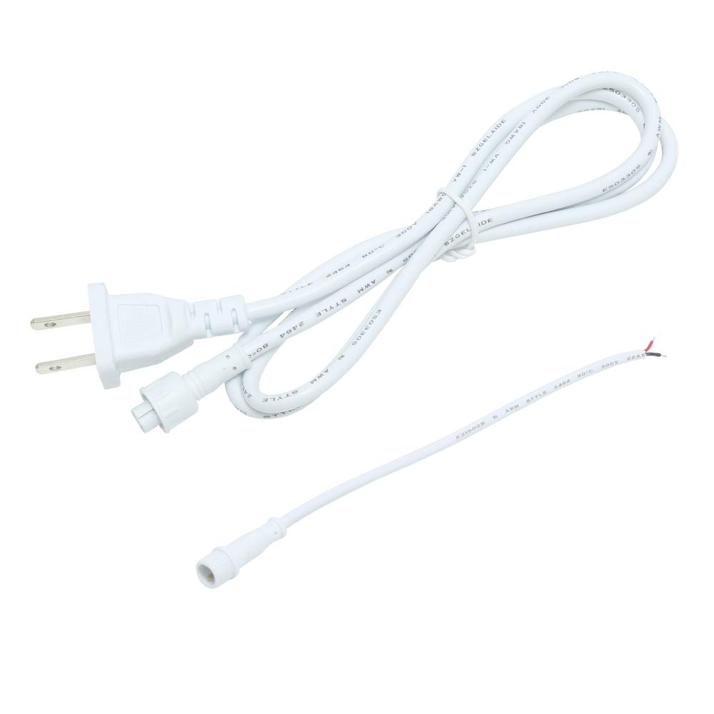 120V Power Cord IP65 Waterproof 2 Prong Polarized Plug 18 Gauge 110V AC Power Cable 18AWG Cords