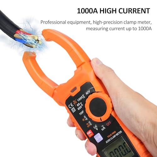Image of Digital Clamp Meter True RMS 6000 Counts Digital Electrical Tester Meter Auto-Ranging Measures AC /DC Voltage AC /DC Current Resistance Capacitance Temperature Continuity Duty-Cycle