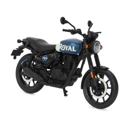 Image of Royal Enfield Hunter 350 Scale Model | 1:12 Diecast Metal & Plastic | Working Suspension & Side Stand | Steerable Handlebars | Free-Rolling Wheels | Authentic Mirrors|Collectors Essential Rebel Blue