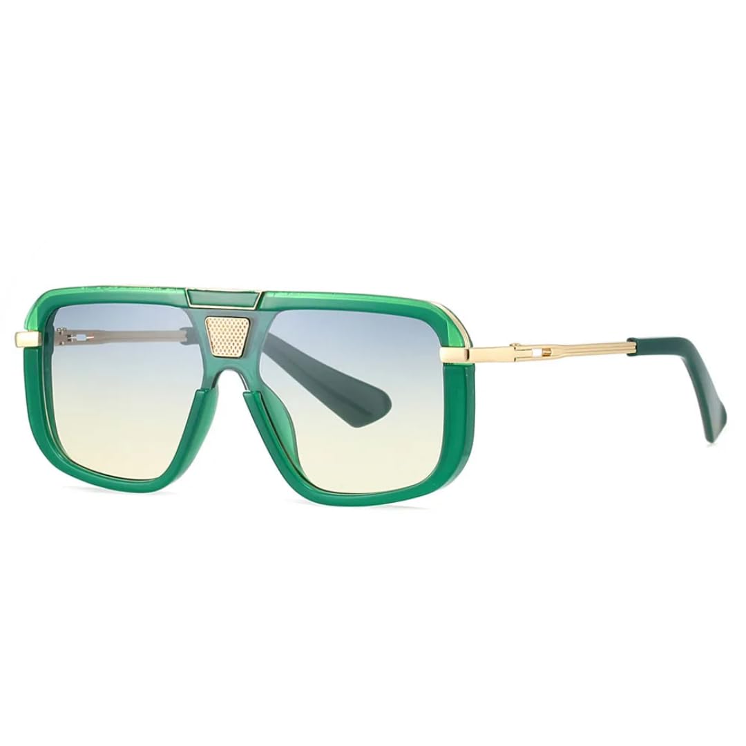 Gafas de sol vintage de gran tamaño para mujer y hombre, gafas de sol de diseño de lujo, punk, populares tonos metálicos