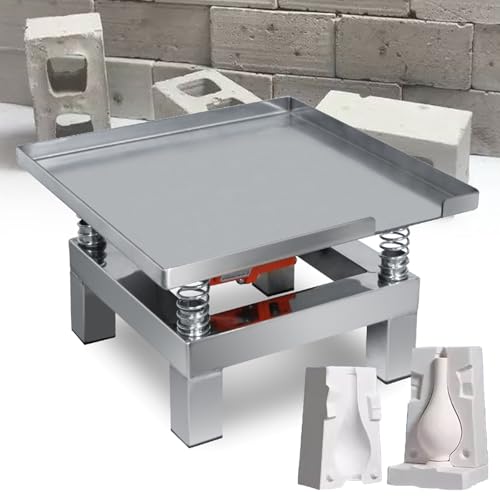 IEOWY Mesa vibratoria de hormigón de 350 x 350 mm, Banco de Pruebas de vibración, Mesa vibratoria pequeña de Acero Inoxidable, para Laboratorio, almacén, Taller, 220 V