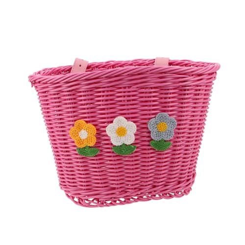 NOLITOY 自転車用 軽量 フロントバスケット 前置き 収納 取り外し可能な 編み込みバスケット 通勤 通学 便利な