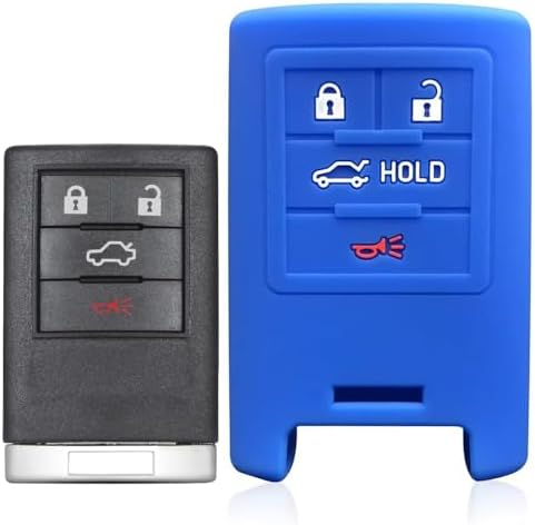 for Chevrolet Corvette Silicone Key Shell Case Car Fob Key Cover Remote Key Cases (Blue) image 5