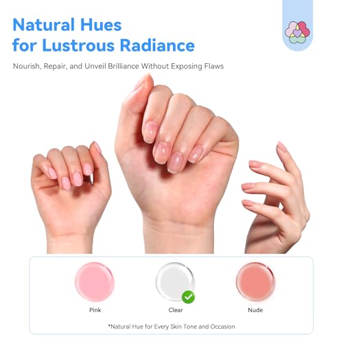 Image of SAVILAND Clear Nail Strengthener 15ml: Fast Air Dry Natural Nail Growth for Damaged Nails Transparent Nail Polish Strengthening Repair Weak & Thin Nails Treatment with Castor Oil Vitamin E Women Gift
