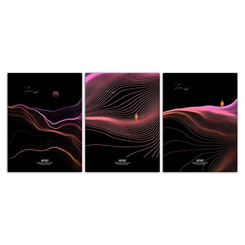 Tableau triptyque de peinture animale en toile art HD pour salon