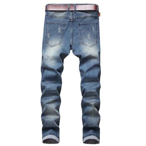 Men's Jean Ripped Slim Fit Straight Leg Denim Pants Stretch Skinny Distressed Comfort Fashion Biker Denim Pants Jeans4