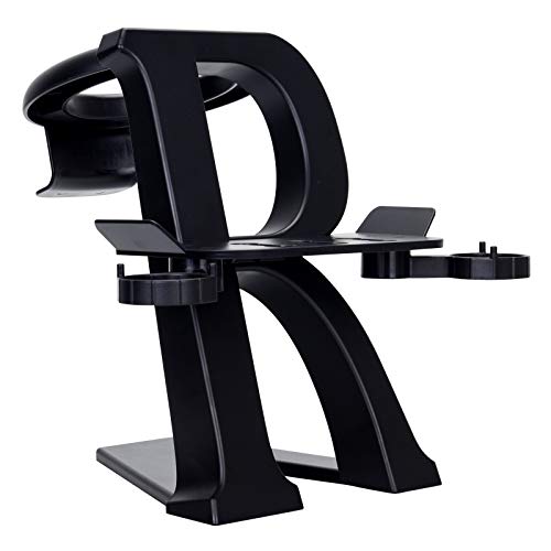 VR Headset Stand, Oculus Quest2 1 Storage Stand, VR Headset Stand for Oculus Rift S HTC Vive Valve Index, Virtual Reality Headset and Controller Stand, Black is Suitable for All VR headsets