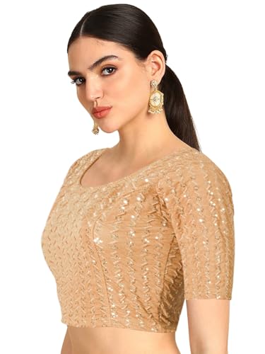 Image of Chandrakala Readymade Blouses for Women Sarees,Stretchable(B202-P)