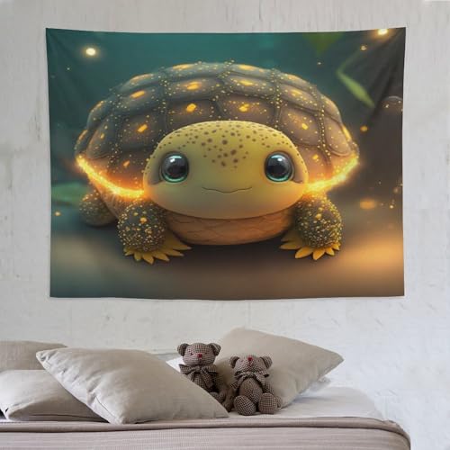 Tapisserie tortue marine pour habiller un mur de salon et créer une ambiance zen