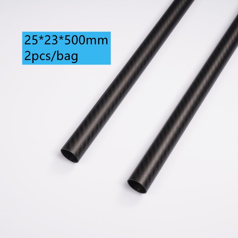2pcs/Bag 25*23*500 1.0mm Thickness Twill Matte 3K 100% Carbon Fiber Round Tube in Stock - (Color: 2pcs 25X23X500)