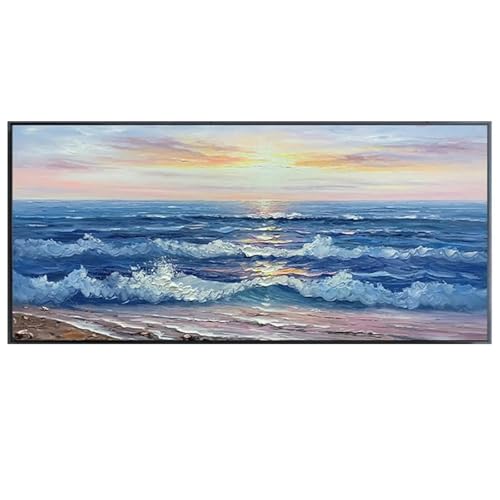 Grande peinture à l'huile abstraite plage pour décoration murale chambre zen