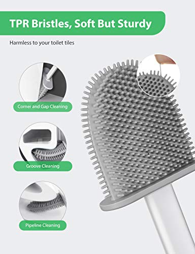 Scopino WC Silicone 2 Pcs con Portascopino Set di