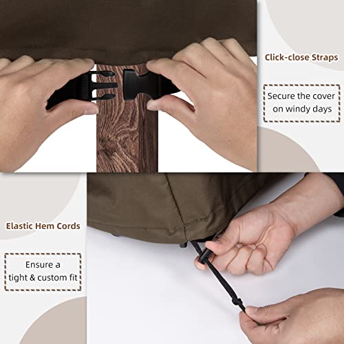 Mr. Cover 2-Seater Outdoor Loveseat Cover Waterproof, 60-Inch Patio Furniture Covers, Large Air Vents, Uv-Resistant & Heavy Duty Material, Brown & Khaki #TOP3