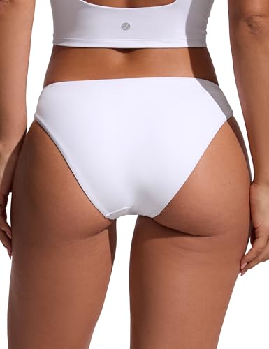 Image of CRZ YOGA Low Waisted Bikini Bottoms | Mid Cut Leg, Medium Bum Coverage, Full Lining, Swim, Bathing Suit Briefs for Women