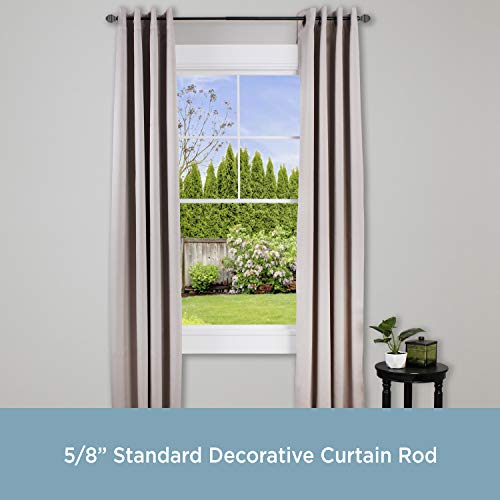 Kenney 5/8" Beckett Decorative Window Curtain Rod, 48-86", Oil Rubbed Bronze #TOP4