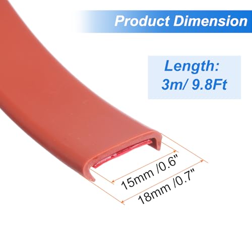 Image of uxcell U-Shape Edge Banding, 9.8ft x 15mm TPE Self-Adhesive Veneer Edge, Plywood Edge Trim Flexible Furniture Edge Protector for Veneer Countertop Cabinet Shelf Repair Restoration(Brown)