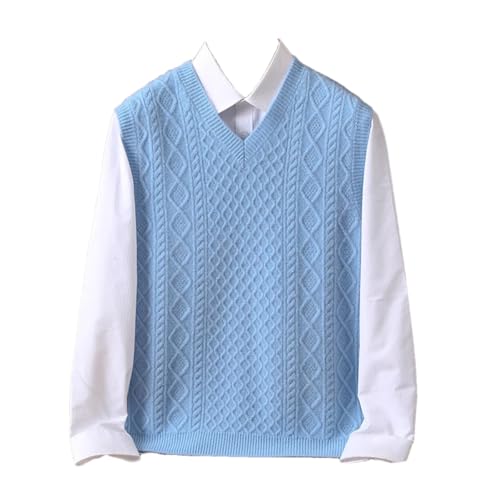 Dcvmvmn Men's Wool V-Neck Vest Casual Loose Knit Sleeveless Sweater Spring And Autumn Pullover Vest